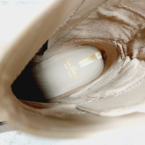 NEW Sam Edelman Women's Thatcher Ivory Leather Ankle Boots i257 - Picture 9 of 10